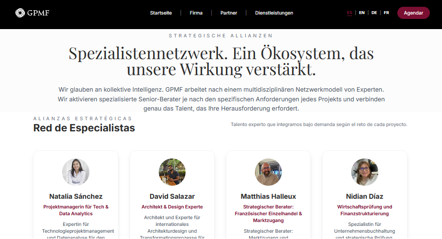 GPMF website - Global Partnerships & Multidisciplinary Firm